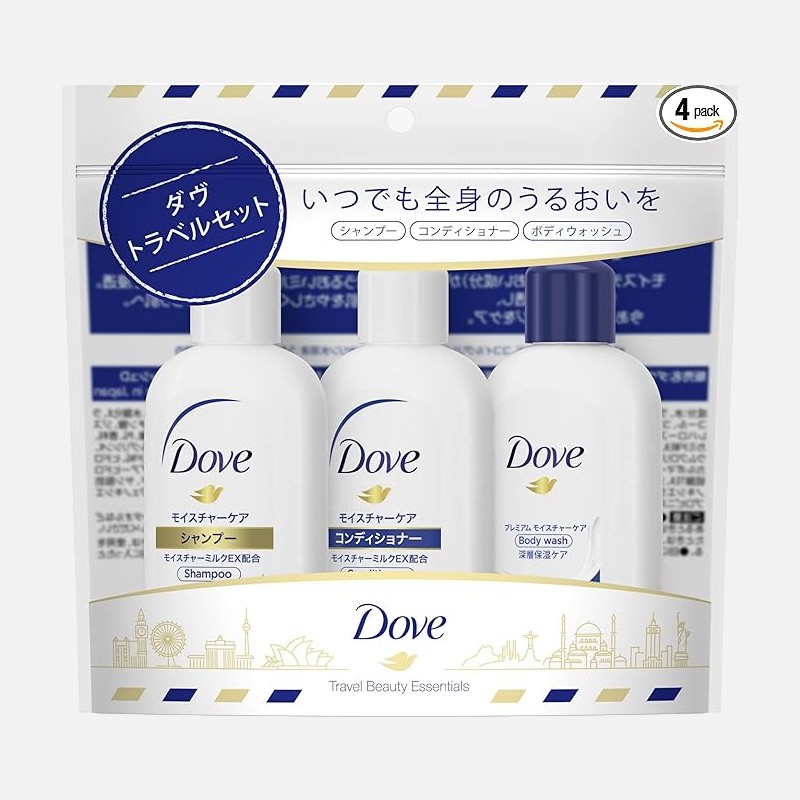 Dove Shampoo, Conditioner, Body Wash, Travel Set